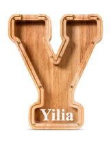 Nome personalizado do Piggy Bank Summidate Wooden Alphabet-Y