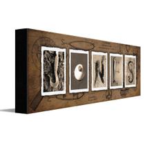 Nome Personalizado para Pesca - Arte Vintage em Bloco de Letras