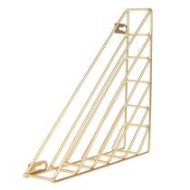 Nordic Geometric Iron Magazine Storage Rack Wall Basket Home Organizer Decor New - Golden