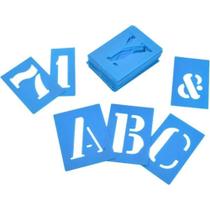 Normógrafo Letras E Números 35 Mm Azul - Carbrink