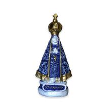 Nossa Senhora Aparecida 10cm Milagre Peixe Azul/Dourado RB04514-2 - Carvalho