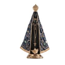 Nossa Senhora Aparecida 30cm - Manto Bordado, Gesso Resinado