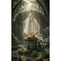 Nossa Senhora Aparecida 33cm Gesso Branco Pérola Dourado