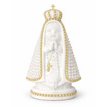 Nossa Senhora Aparecida Baby Branca 12cm Com Pérolas Brancas
