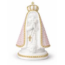 Nossa Senhora Aparecida Baby Branca 12cm Com Pérolas Rosa Nossa Senhora Aparecida Baby Branca 12cm Com Pérolas Rosa