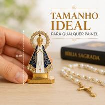 Nossa Senhora Aparecida Carro Metal Luxo Strass 8cm