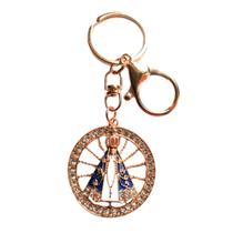Nossa Senhora Aparecida chaveiro de luxo dourado com Strass Nossa Senhora Aparecida chaveiro de luxo dourado com Strass