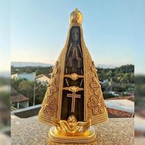 Nossa Senhora Aparecida Gesso Barroca Para Batizado 31cm