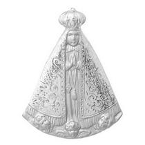 Nossa Senhora Aparecida Grande G Medalha 3.3 Cm Ouro Branco 18k Pingente k240