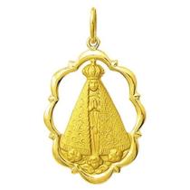 Nossa Senhora Aparecida Grande Trabalhada Medalha 3.4 Cm Ouro 18k Pingente FDMAROK210 Nossa Senhora Aparecida Grande Trabalhada Medalha 3.4 Cm Ouro 18k Pingente FDMAROK210