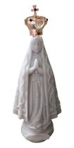 Nossa Senhora Aparecida Mármore Coroa 24 cm Pedra Mármore