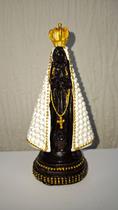 Nossa senhora aparecida perola branca religiosa 17cm