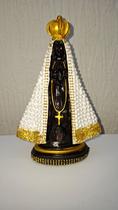 Nossa senhora aparecida perola branca religiosa 20cm