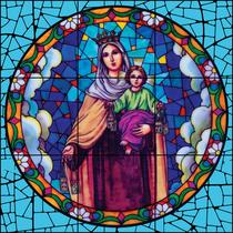 Nossa Senhora Auxiliadora Estilo Vitral 60x60cm - 100% Azulejo Nossa Senhora Auxiliadora Estilo Vitral 60x60cm - 100% Azulejo