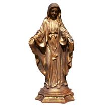 Nossa Senhora das Graças 60cm Ouro Velho - inquebrável - Imagem Sacra PVC