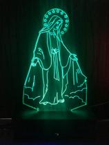 Nossa Senhora das Graças, Luminária Led, Religião, Jesus, Deus, 16 cores, Decoração, Presente - Avelar Criações