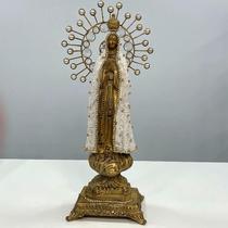 Nossa senhora de fatima c/ manto rendas e pedras - 62cm