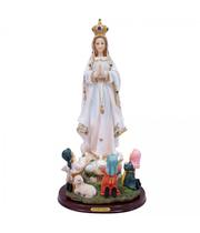 Nossa Senhora De Fátima Com 3 Pastores 40cm - Enfeite Resina