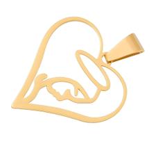 Nossa Senhora de Fatima Pingente Dourado Aço Inoxidável 316L
