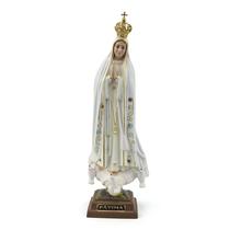 Nossa Senhora De Fatima Portugal Olho De Vidro Resina 28 Cm
