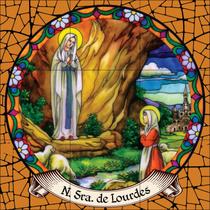 Nossa Senhora de Lourdes Estilo Vitral 60x60cm - 100% azulejo Nossa Senhora de Lourdes Estilo Vitral 60x60cm - 100% azulejo