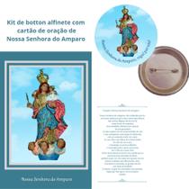 Nossa Senhora do Amparo 10 kits de botton com oração - Ágape bottons