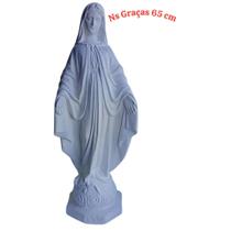 Nossa senhora Graças 63 cm gesso Cru Imagem Grande