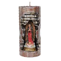 Nossa Sra de Guadalupe. Rossoni Velas. Gruta em vela tam 07x16cm vermelha. Imagem em resina 9cm Nossa Sra de Guadalupe. Rossoni Velas. Gruta em vela tam 07x16cm vermelha. Imagem em resina 9cm