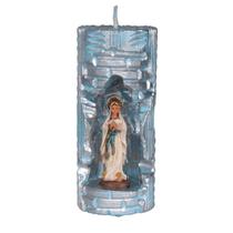Nossa Sra de Lourdes. Rossoni Velas. Gruta em vela tam 07x16cm azul. Imagem em resina 9cm Nossa Sra de Lourdes. Rossoni Velas. Gruta em vela tam 07x16cm azul. Imagem em resina 9cm