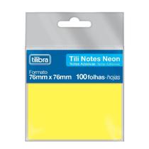 Notas Adesivas Tili Notes Neon 7,6 x 7,6cm - Amarelo Notas Adesivas Tili Notes Neon 7,6 x 7,6cm - Amarelo
