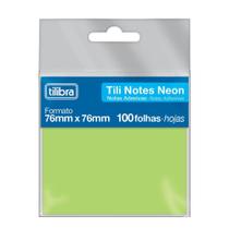 Notas Adesivas Tili Notes Neon 7,6x7,6cm - Verde