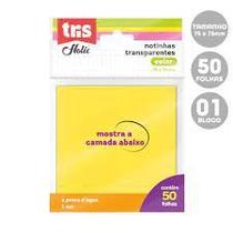Notas Adesivas Transparentes Coloridas Tris Holic - 75x75mm - 50 Folhas