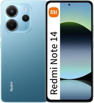 Note 14 256GB 8GB ram Azul Versão de Lançamento Xiaomi processador Helio G99 Ultra, tela AMOLED 6.67", câmera frontal 20MP, carregador 33W