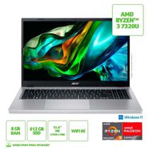 Notebook Acer Aspire 3 15,6" Hd A315-24p-r06b/ Amd R3-7320u/ 8gb/ 512gb Ssd/ Win 11 Home