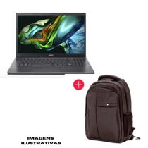 Notebook Acer Core i7-12650H - 16GB - SSD 512GB - Tela 15 (Porta USB Tipo-C, 2 coolersTrava Kensington) Cinzaaço Win11 PRO + MOCHILA