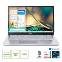 Notebook Acer Swift 3 Intel Core i7-1165G7 14" Intel Iris Xe 512GB SSD 16GB RAM Windows 11 Home