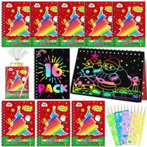 Notebook de Desenho ZMLM Rainbow Scratch Art - Presente de Natal para Crianças