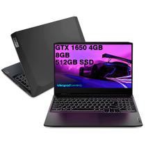 Notebook Gamer Lenovo Ideapad 3i 5 15.6 Polegadas FHD I5-11300H 512GB SSD 8GB GTX 1650 4GB Linux Preto