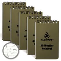 Notebook GLORYFIRE à prova d'água tático para todos os climas, 3 x 5 polegadas