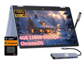 Notebook HP Chromebook X360 14b 2 em 1 14" Intel N100 4 GB/128 GB Notebook HP Chromebook X360 14b 2 em 1 14" Intel N100 4 GB/128 GB