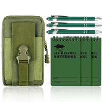 Notebook impermeável Aecsze, conjunto de 7 peças com pacote de cintura, verde militar Notebook impermeável Aecsze, conjunto de 7 peças com pacote de cintura, verde militar