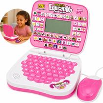Notebook Infantil Educativo Com Teclado Mouse Luz Som Jogos Para Crianças Entrega Rápida
