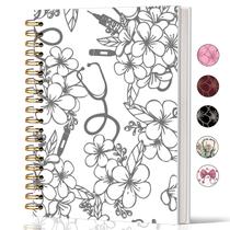Notebook Lacama Nurse Gifts para mulheres Estetoscópio A5 Flower