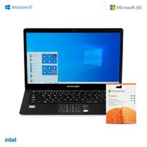 Notebook Legacy com Windows 10, Intel Quad 4GB 64GB 14,1 Pol. HD, Cinza + Microsoft 365 Personal com 1TB - PC312 - Multilaser