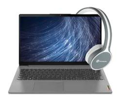 Notebook Lenovo Ultrafino Ideapad 3 AMD Ryzen 5 8GB 256GB SSD WIN11 15.6" Prata + Headphone Bluetooth Branco GT