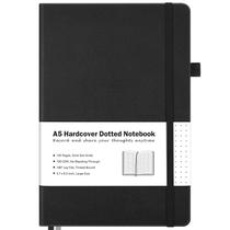 Notebook MALEDEN A5 Dot Grid Capa dura em couro PU 14x22 cm