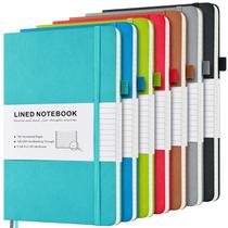 Notebook MALEDEN, capa dura, couro PU, A5, 100 g/m2, 156p, pacote com 7