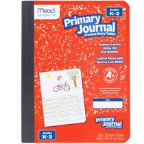 Notebook Mead Primary Journal, meia página, pautado em K-2, 100 folhas