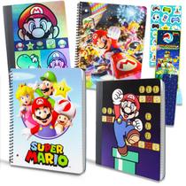 Notebook Nintendo Super Mario para Crianças - com Adesivos e Mais Notebook Nintendo Super Mario para Crianças - com Adesivos e Mais