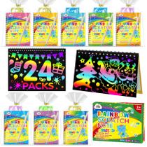Notebook Party Favors Scratch Art ZMLM Rainbow, pacote com 24 unidades para crianças Notebook Party Favors Scratch Art ZMLM Rainbow, pacote com 24 unidades para crianças